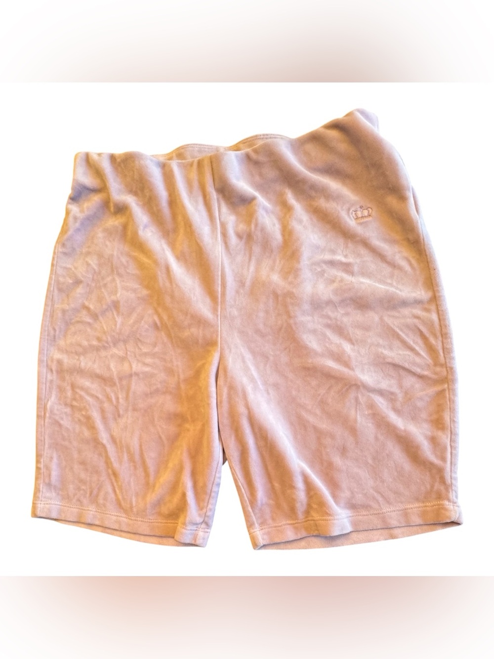 Juicy Couture Lilac Women's Velour Bike Shorts with Crown Emblem